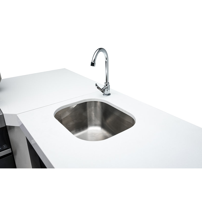 Mont Alpi 90 Degree Stainless Steel Outdoor Island Grill + Faucet